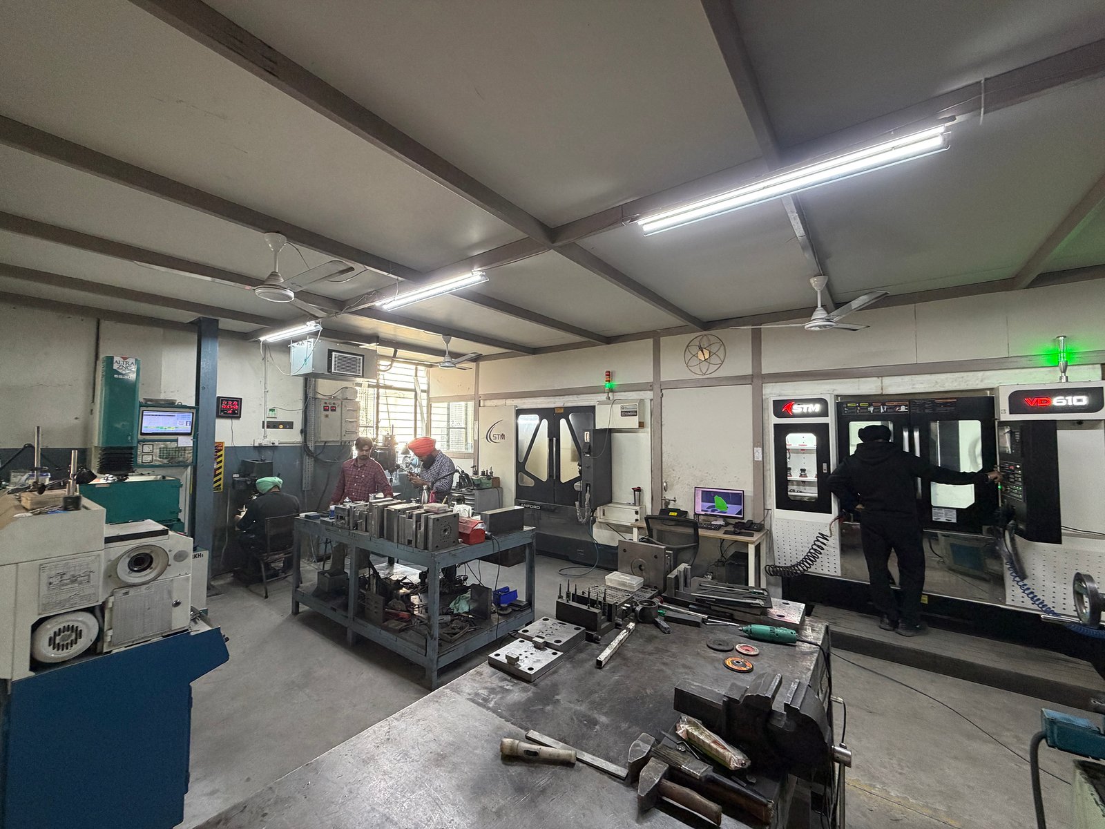 Engineer checking mould